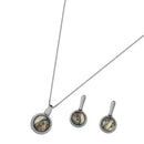 CONJUNTO FOLHEADO A PRATA E RÓDIO NEGRO