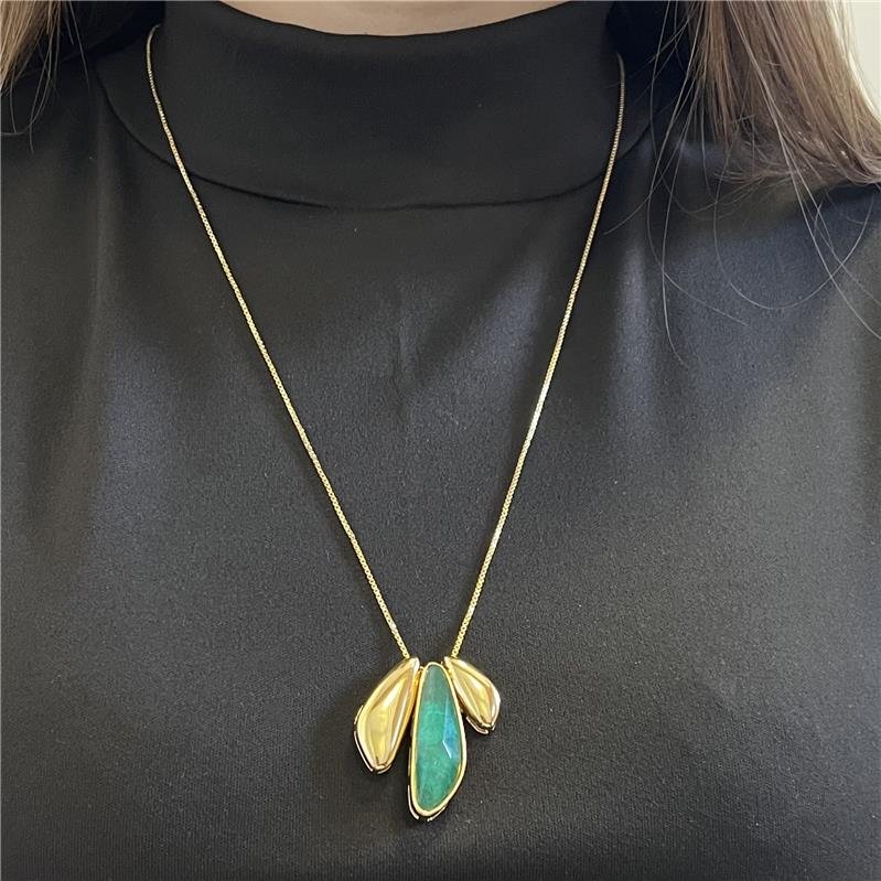 COLAR FOLHEADO A OURO