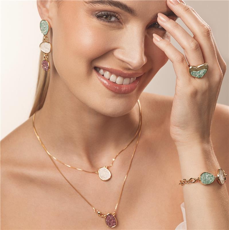 Colar Brilhato Pedras Naturais Brasileiras — Folheado a Ouro