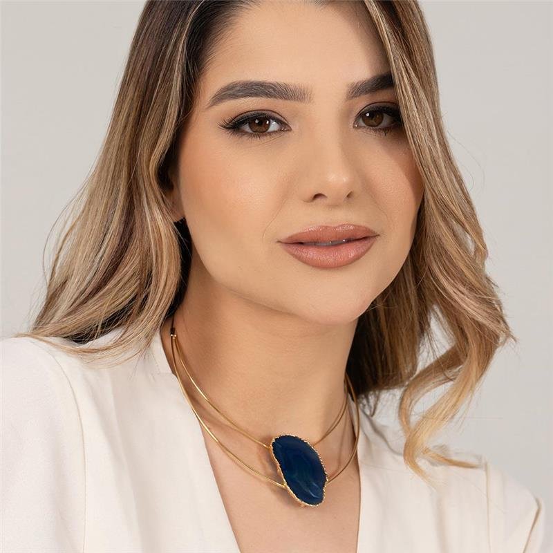 COLAR FOLHEADO A OURO