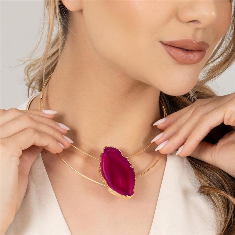 COLAR FOLHEADO A OURO