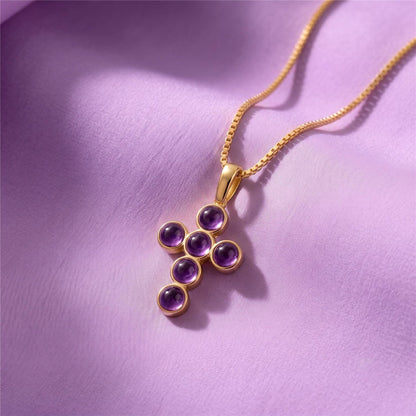 Pingente Brilhato Ametista Folheado a Ouro