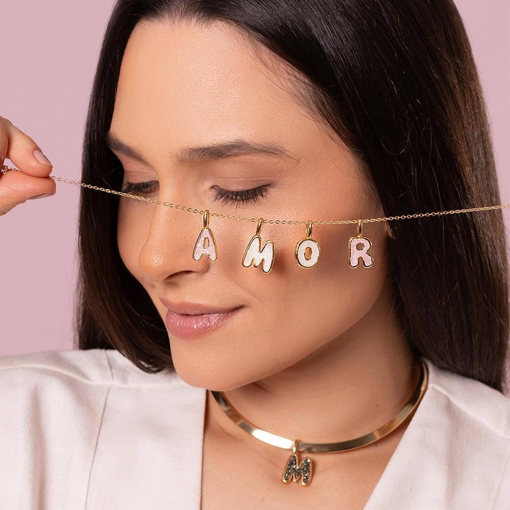 Pingente Brilhato Pedras Naturais Brasileiras — Folheado a Ouro