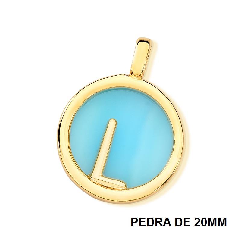 Pingente Possebon Folheado a Ouro - Pedra Natural