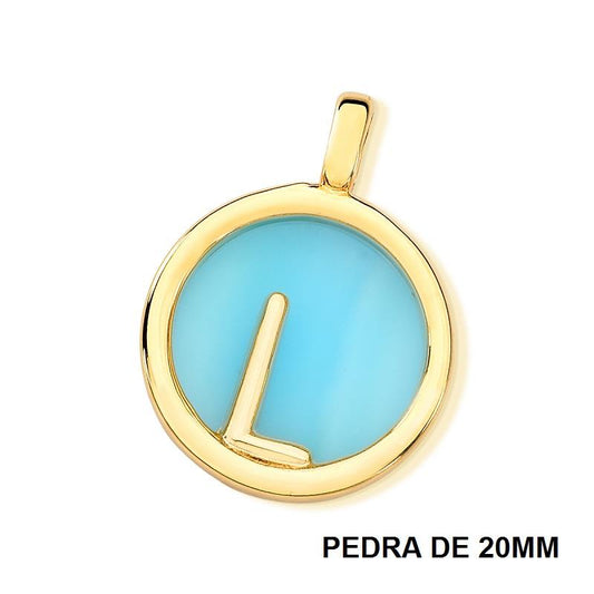 Pingente Possebon Folheado a Ouro - Pedra Natural