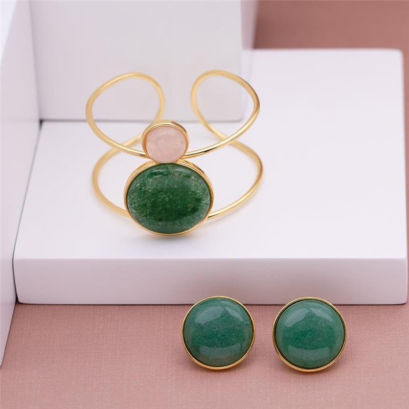 Pulseira Brilhato Pedras Naturais Brasileiras — Folheado a Ouro