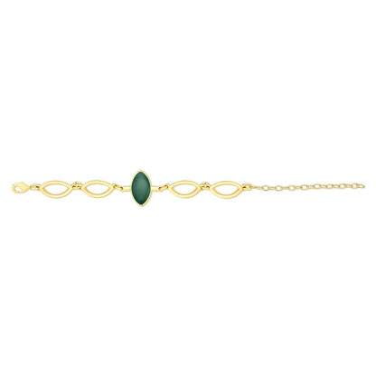 Pulseira Brilhato folheada a ouro com pedra natural - foto 1