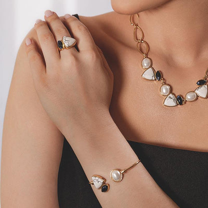 Pulseira Brilhato Pedras Naturais Brasileiras — Folheado a Ouro