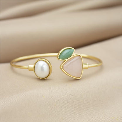 Pulseira Brilhato Pedras Naturais Brasileiras — Folheado a Ouro