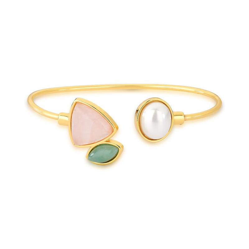 Pulseira Brilhato Pedras Naturais Brasileiras — Folheado a Ouro