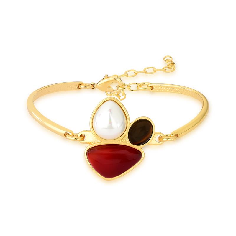 Pulseira Brilhato Pedras Naturais Brasileiras — Folheado a Ouro