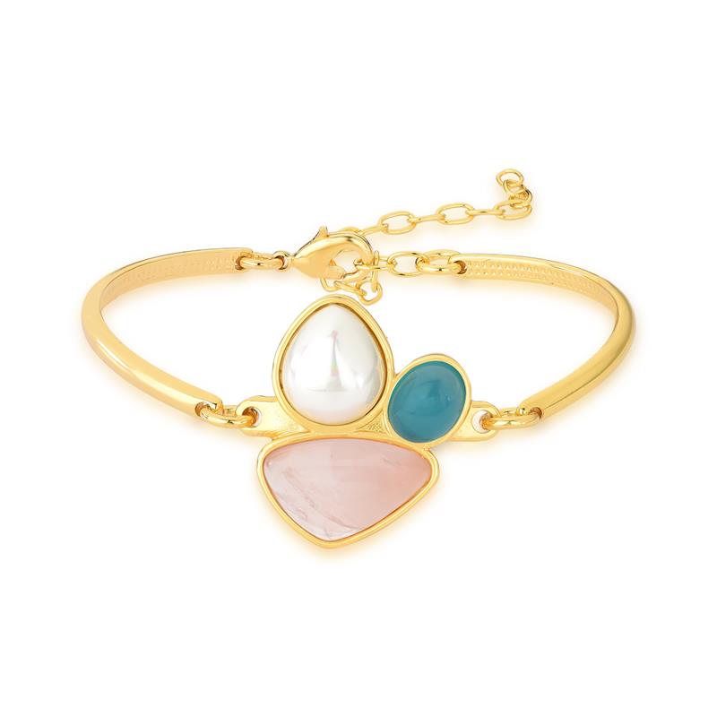 Pulseira Brilhato Pedras Naturais Brasileiras — Folheado a Ouro