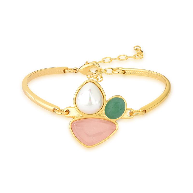 Pulseira Brilhato Pedras Naturais Brasileiras — Folheado a Ouro
