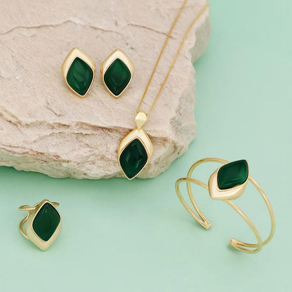 Pulseira Possebon Folheado a Ouro - Pedra Natural