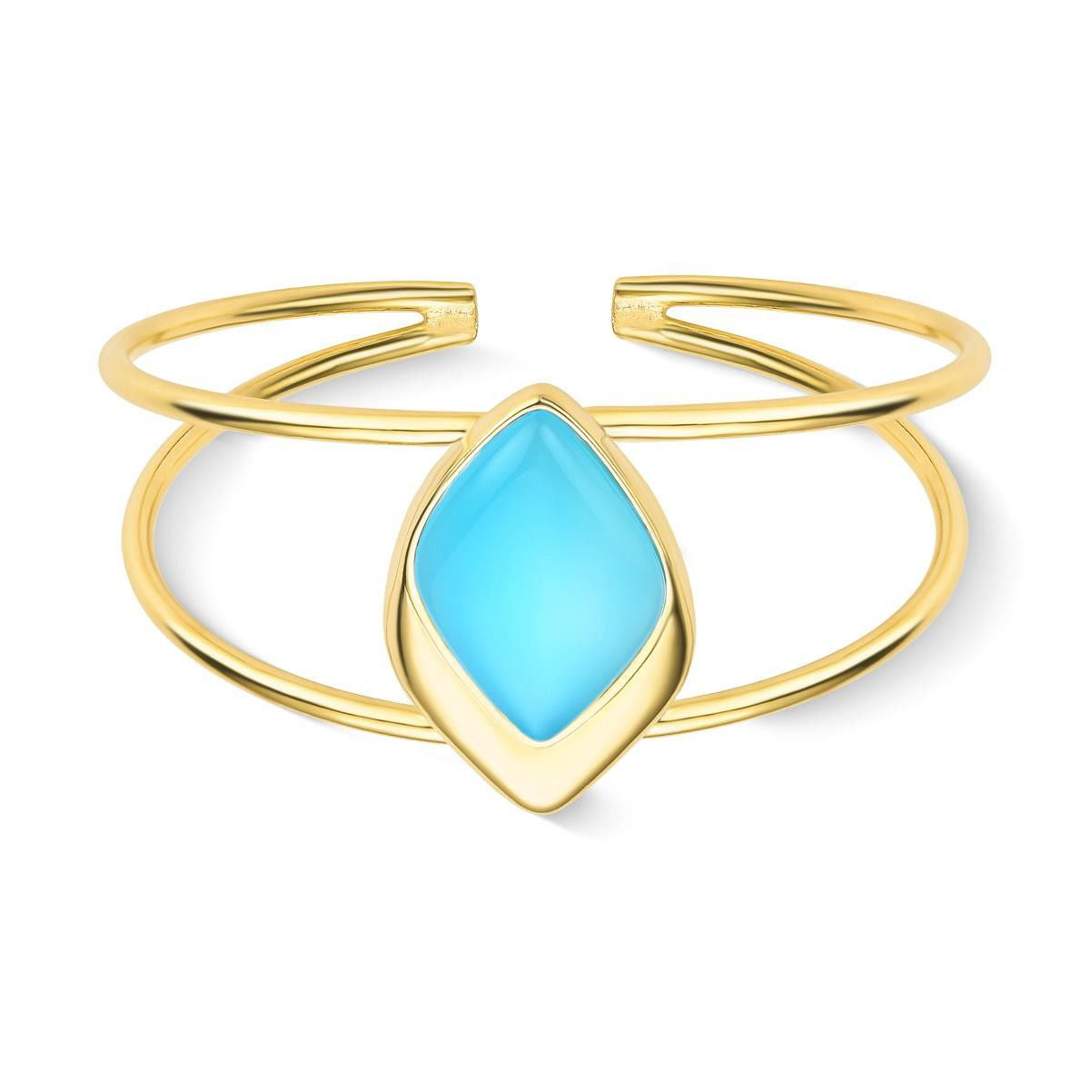 Pulseira Possebon Folheado a Ouro - Pedra Natural