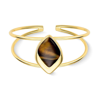 Pulseira Possebon Folheado a Ouro - Pedra Natural