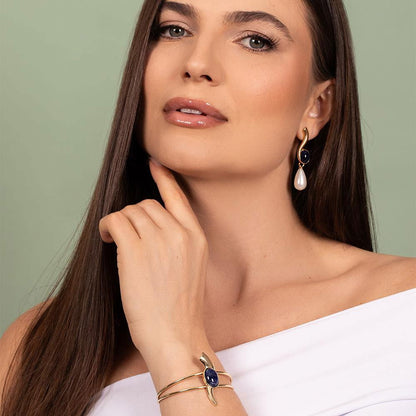 Pulseira Brilhato Pedras Naturais Brasileiras — Folheado a Ouro