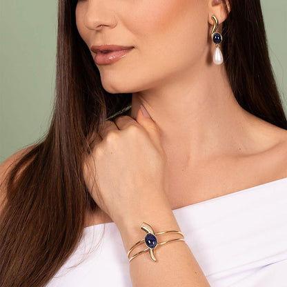 Pulseira Brilhato Pedras Naturais Brasileiras — Folheado a Ouro