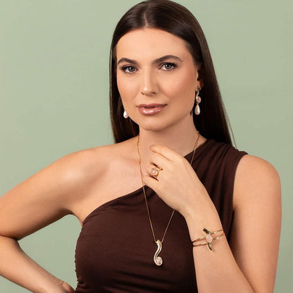 Pulseira Brilhato Pedras Naturais Brasileiras — Folheado a Ouro