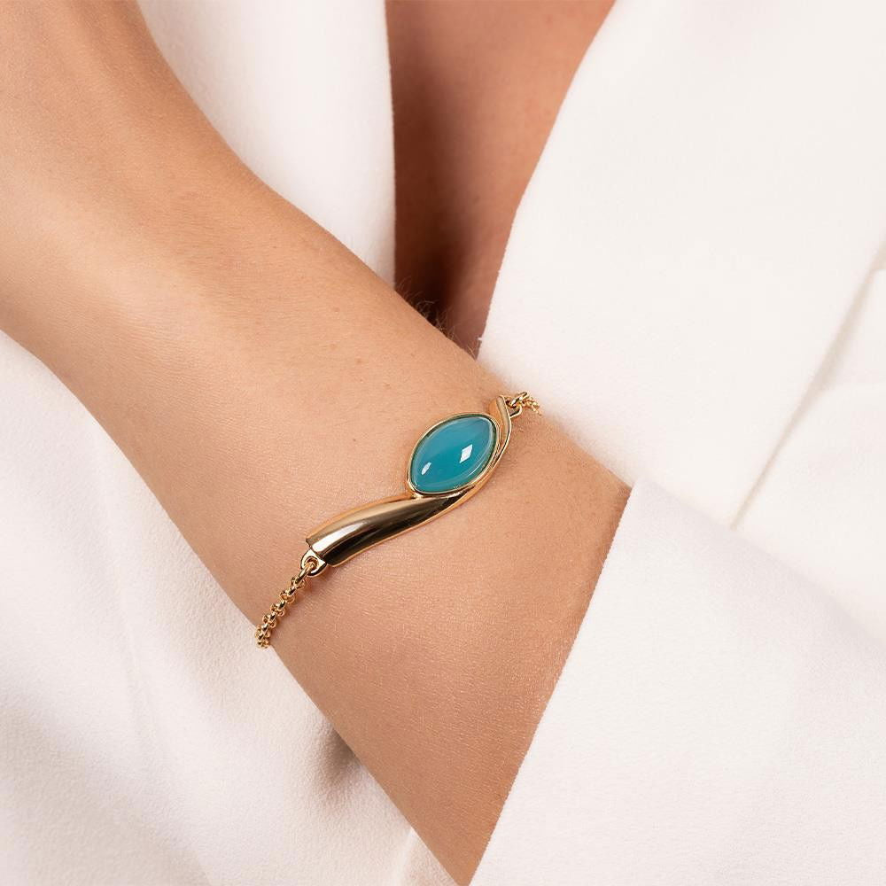 Pulseira Brilhato Pedras Naturais Brasileiras — Folheado a Ouro