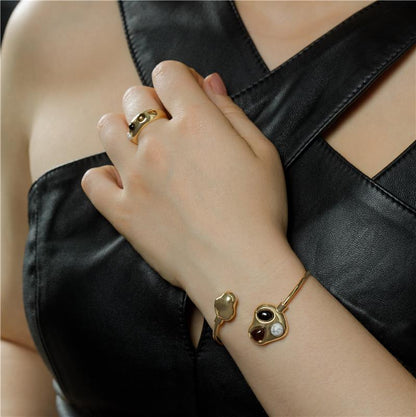 Pulseira Brilhato Pedras Naturais Brasileiras — Folheado a Ouro