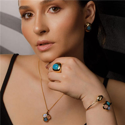 Pulseira Brilhato Pedras Naturais Brasileiras — Folheado a Ouro