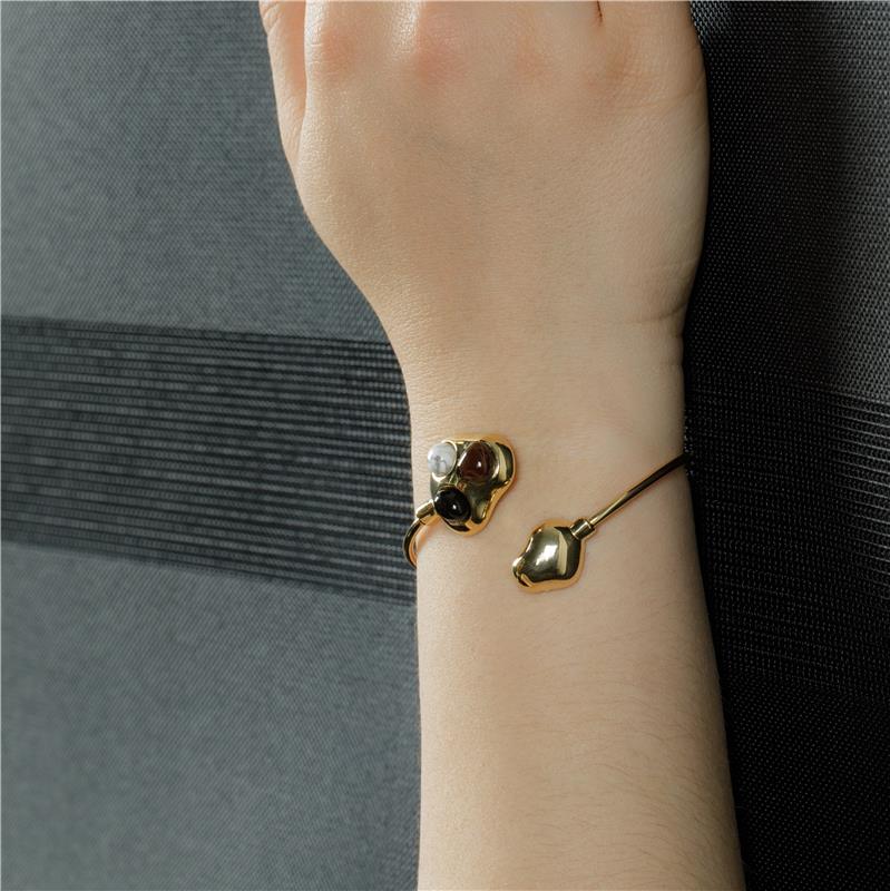 Pulseira Brilhato Pedras Naturais Brasileiras — Folheado a Ouro
