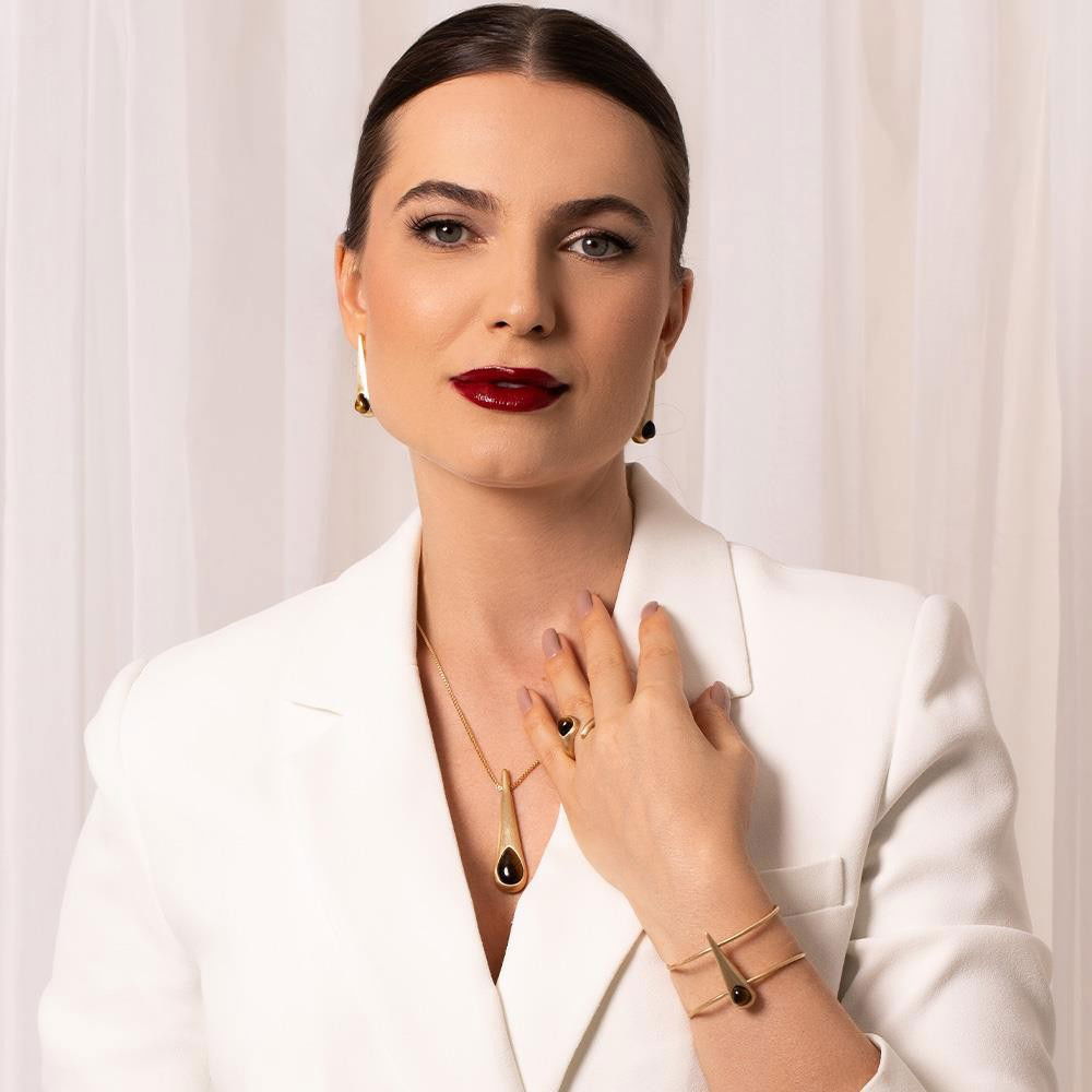 Pulseira Brilhato Pedras Naturais Brasileiras — Folheado a Ouro