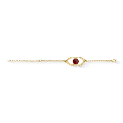 Pulseira Brilhato Intense Folheado a Ouro - Ágata Vermelha
