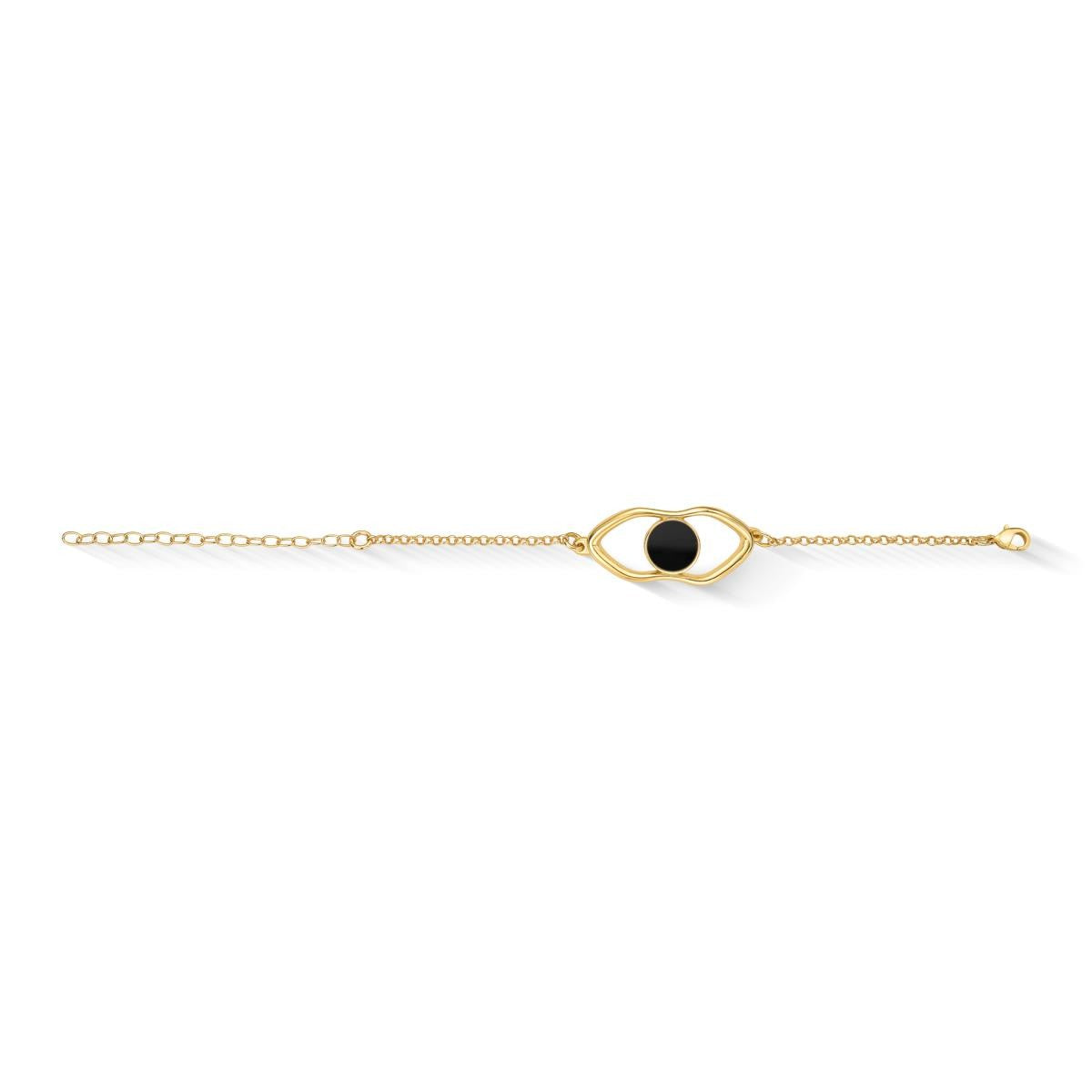 Pulseira Brilhato Intense Folheado a Ouro - Ágata Preta
