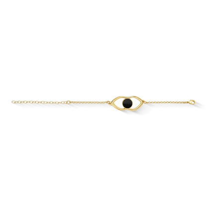 Pulseira Brilhato Intense Folheado a Ouro - Ágata Preta