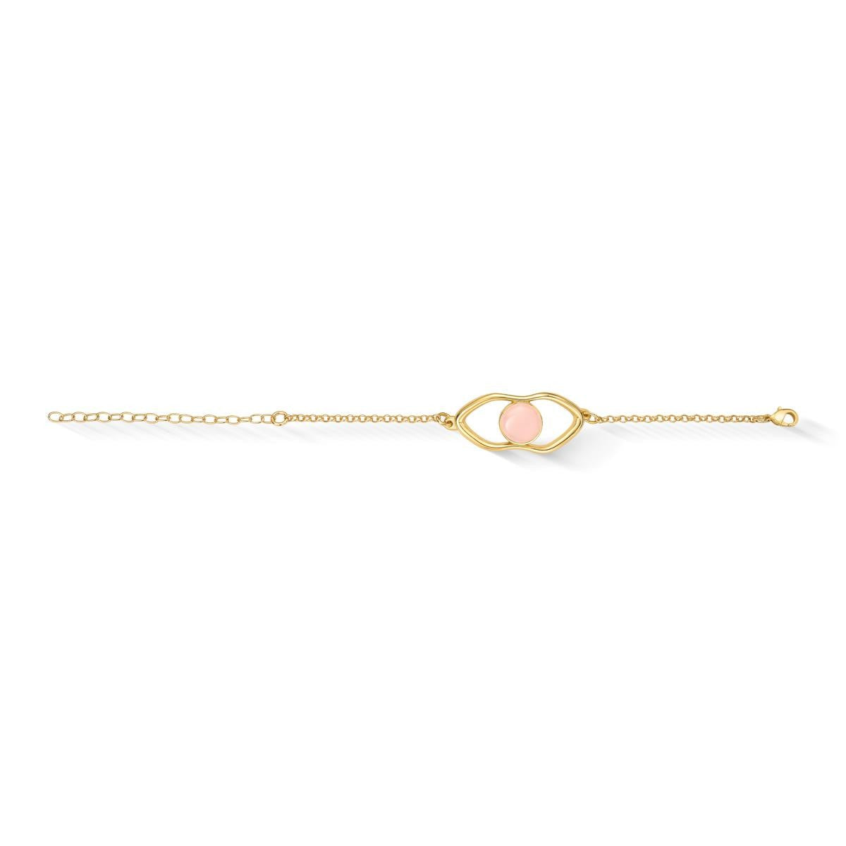 Pulseira Brilhato Intense Folheado a Ouro - Quartzo Rosa