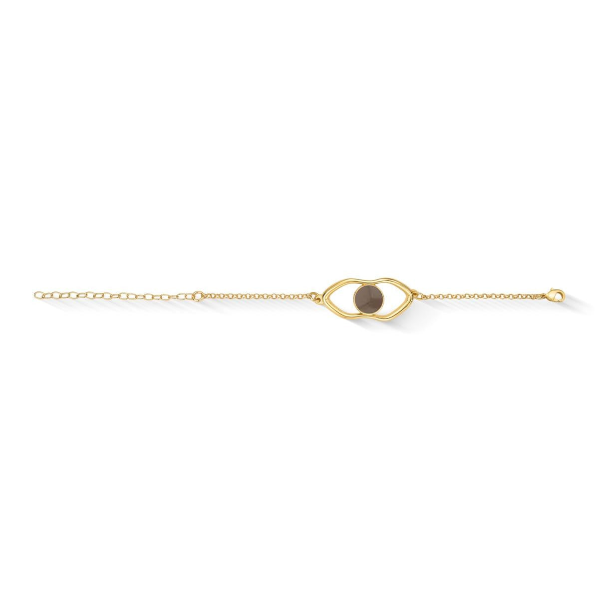 Pulseira Brilhato Intense Folheado a Ouro - Obsidiana Fumê