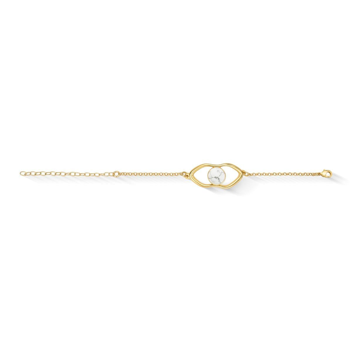 Pulseira Brilhato Intense Folheado a Ouro - Howlita Branca