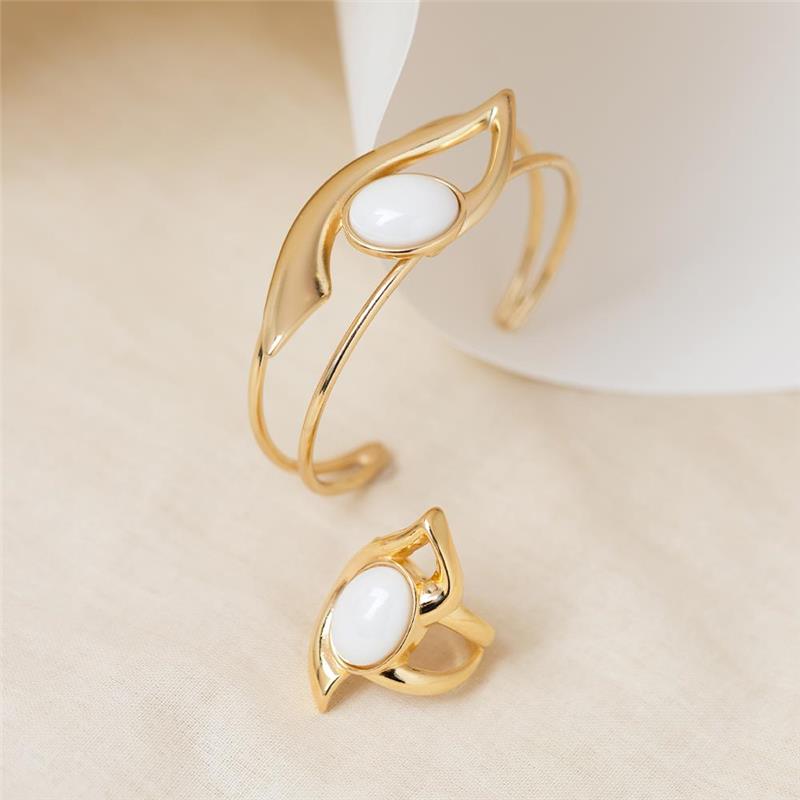 Pulseira Possebon Folheada a Ouro - Pedra Natural