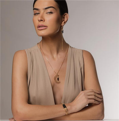 Pulseira Brilhato Pedras Naturais Brasileiras — Folheado a Ouro