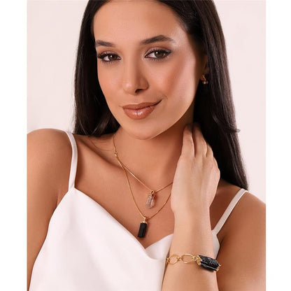Pulseira Brilhato Pedras Naturais Brasileiras — Folheado a Ouro