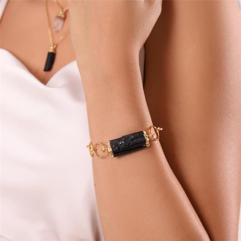 Pulseira Brilhato Pedras Naturais Brasileiras — Folheado a Ouro