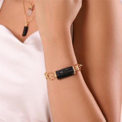 Pulseira Brilhato Pedras Naturais Brasileiras — Folheado a Ouro