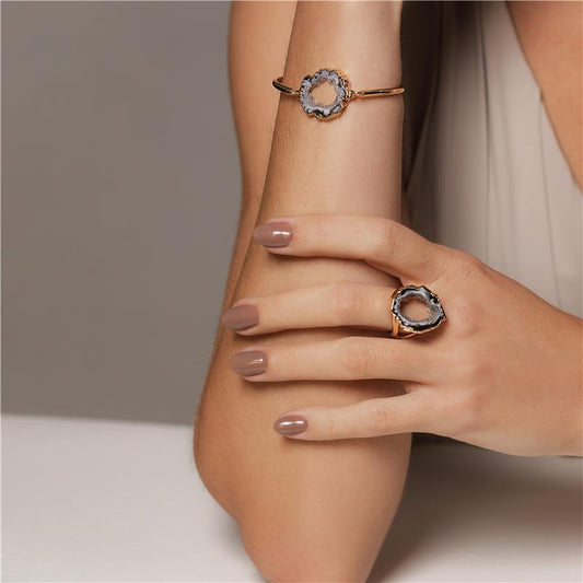 Pulseira Possebon Folheada a Ouro - Pedra Natural