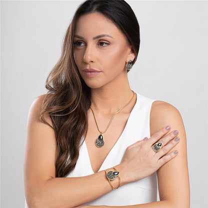Pulseira Brilhato Pedras Naturais Brasileiras — Folheado a Ouro