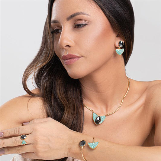 Pulseira Brilhato Pedras Naturais Brasileiras — Folheado a Ouro