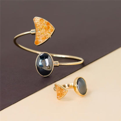 Pulseira Brilhato Pedras Naturais Brasileiras — Folheado a Ouro