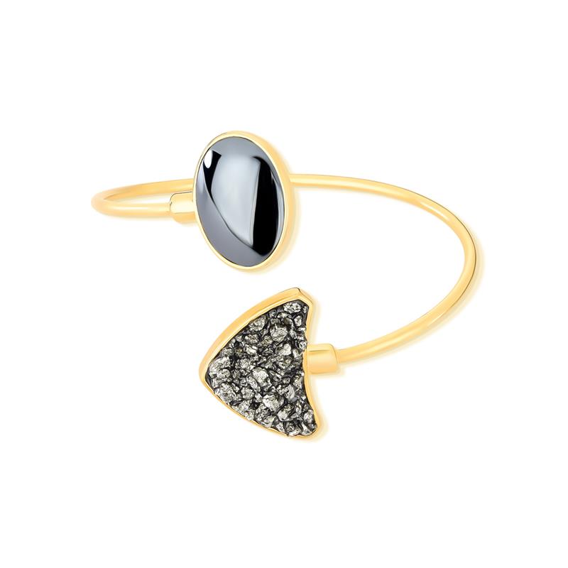 Pulseira Brilhato Pedras Naturais Brasileiras — Folheado a Ouro