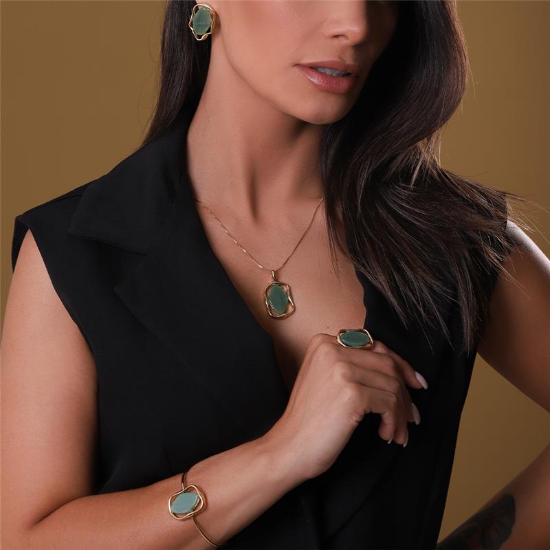 Pulseira Brilhato Pedras Naturais Brasileiras — Folheado a Ouro
