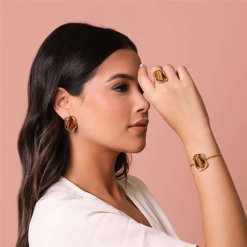 Pulseira Brilhato Pedras Naturais Brasileiras — Folheado a Ouro