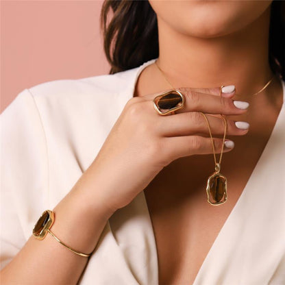 Pulseira Brilhato Pedras Naturais Brasileiras — Folheado a Ouro