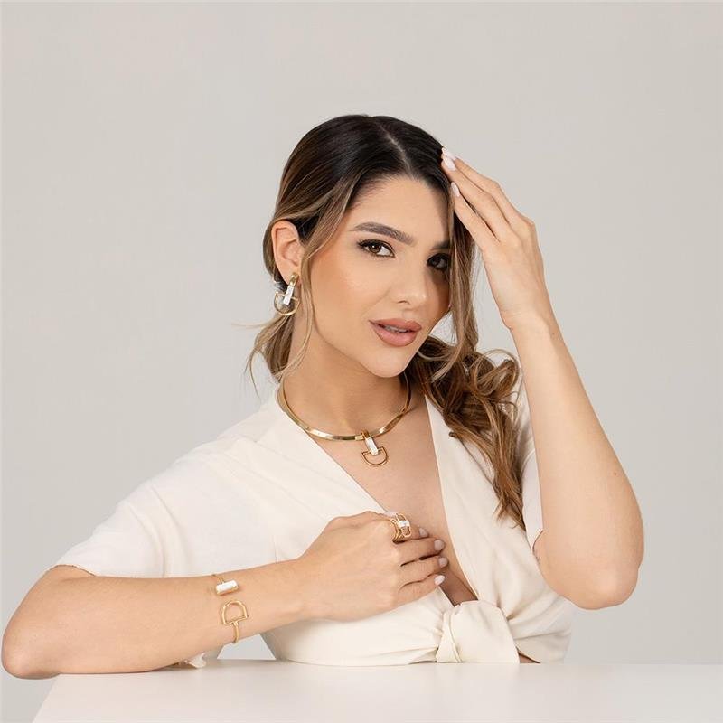 Pulseira Brilhato Pedras Naturais Brasileiras — Folheado a Ouro