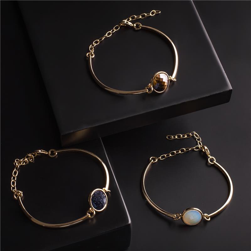 Pulseira Brilhato Pedras Naturais Brasileiras — Folheado a Ouro