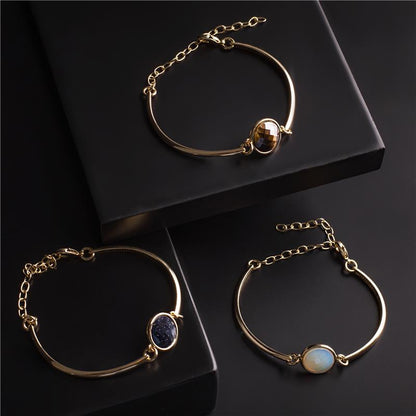 Pulseira Brilhato Pedras Naturais Brasileiras — Folheado a Ouro